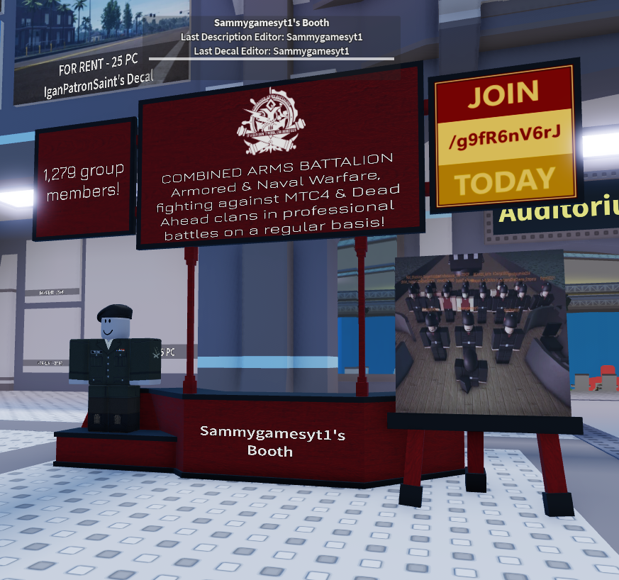 Example recruitment plaza booth